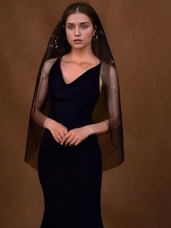 Gothic Black Long Veil main image 6